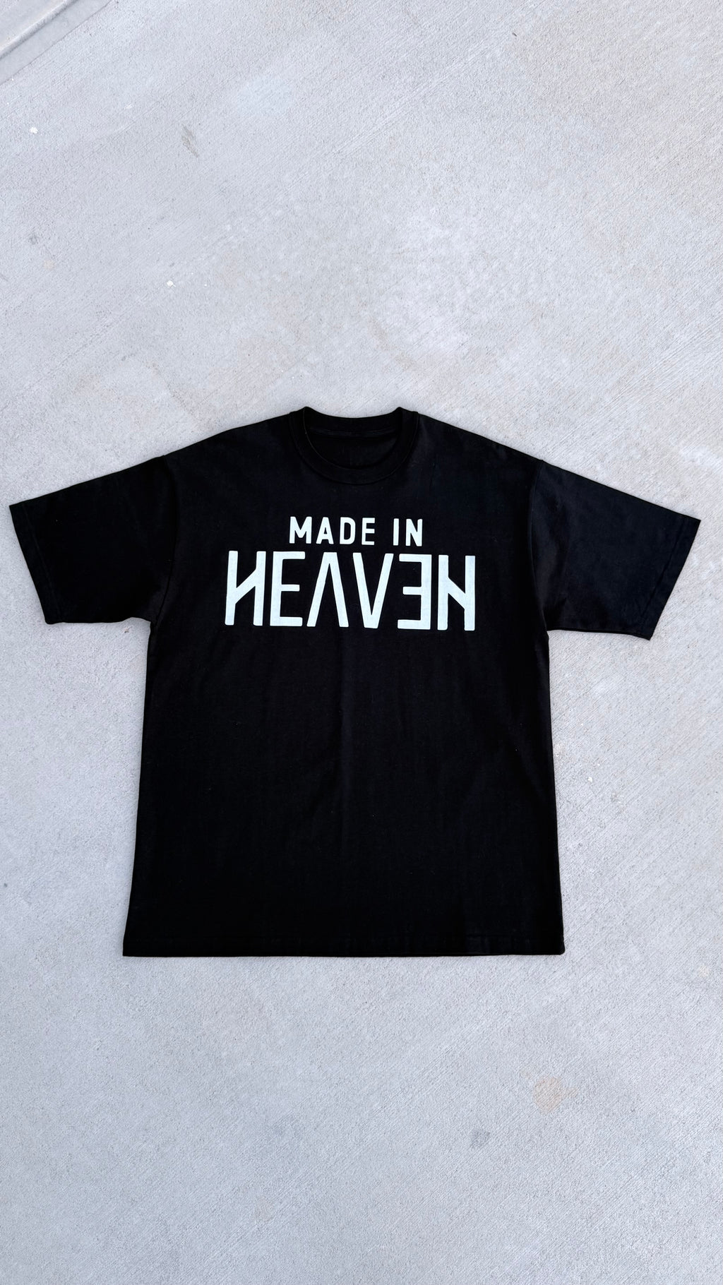 Made in Heaven - Black - oversized heavyweight Tshirt