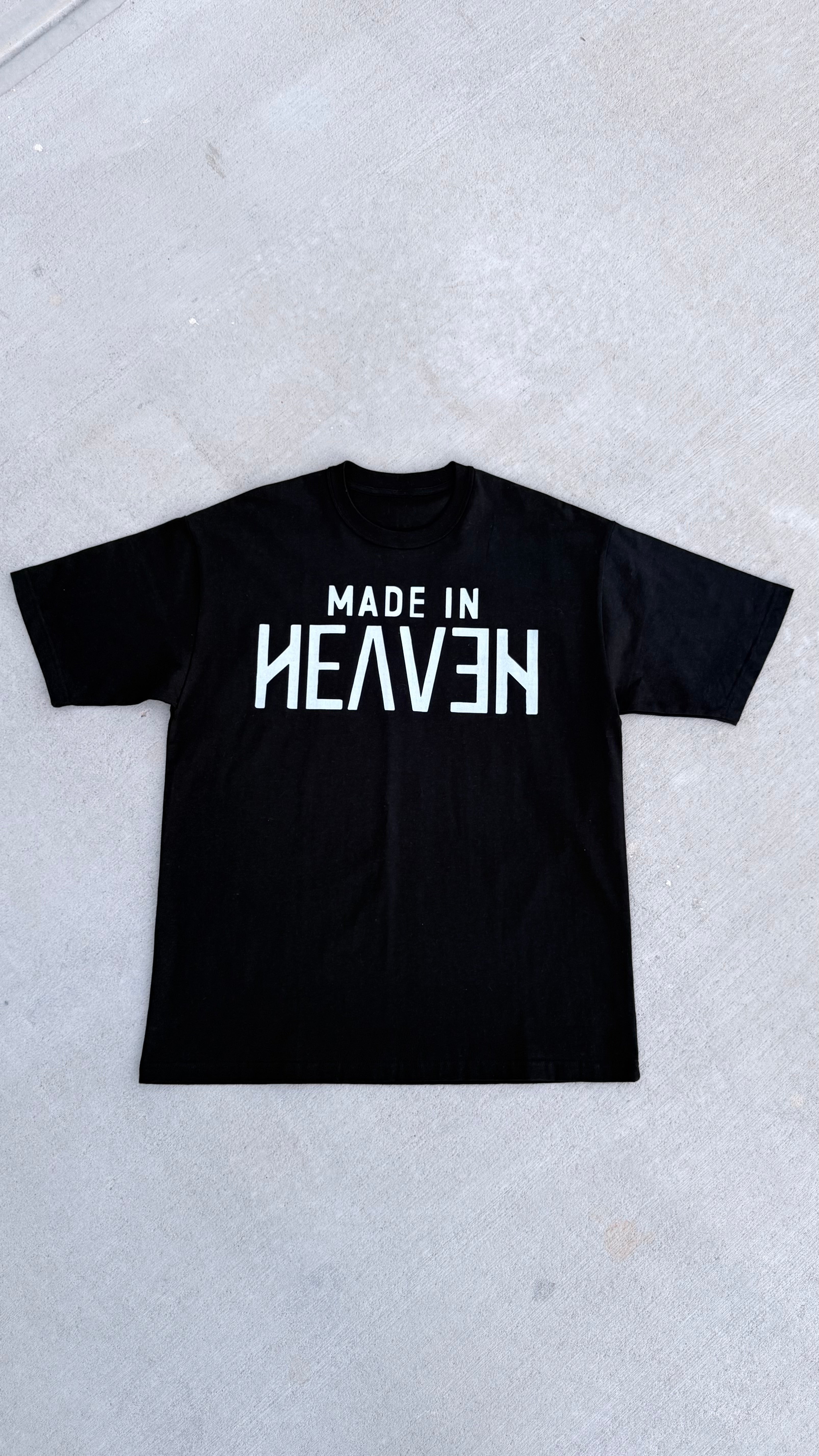 Made in Heaven - Black - oversized heavyweight Tshirt