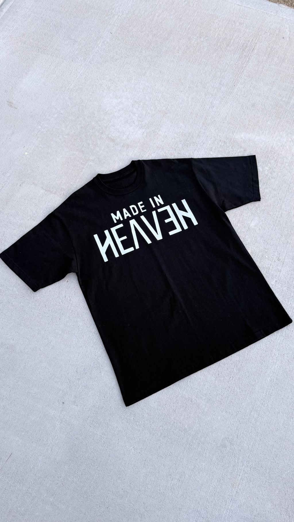 Made in Heaven - Black - oversized heavyweight Tshirt